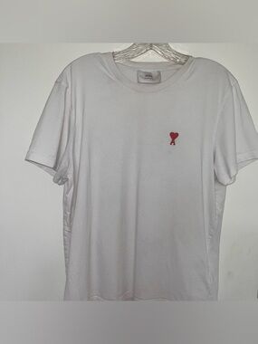 AMI White Short Sleeve Crew Tee - Minimal Logo